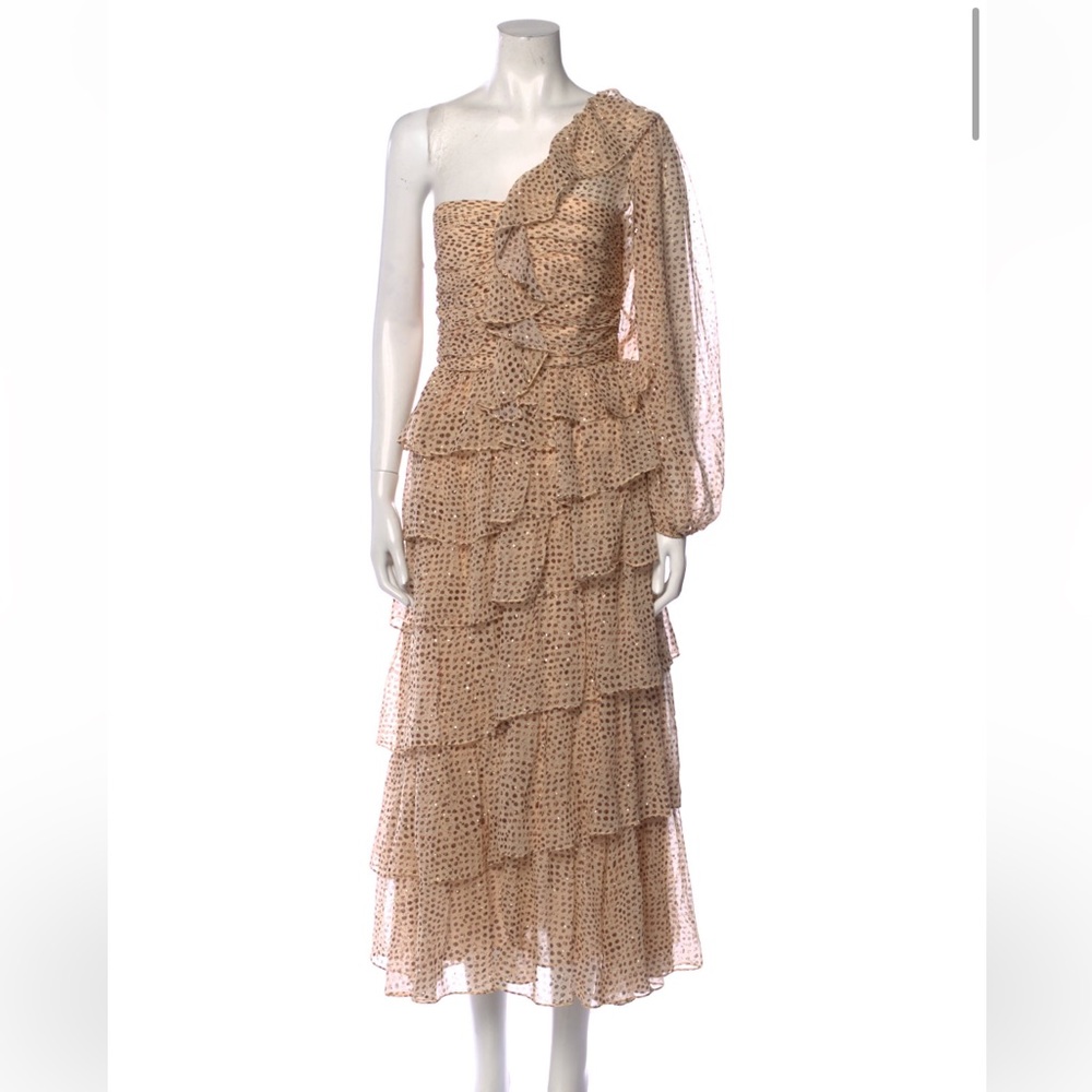 Ulla Johnson Bronze/Caramel Printed Silk Gown